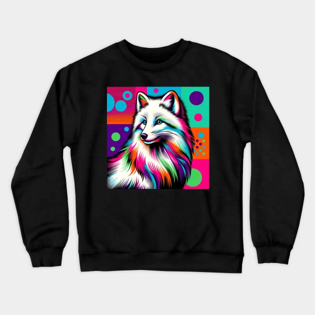 Arctic Fox Pop Art - Cool & Trendy Wildlife Crewneck Sweatshirt by PawPopArt